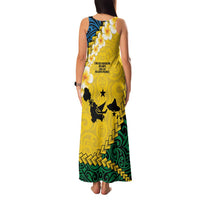 Malampa Province Family Matching Tank Maxi Dress and Hawaiian Shirt Vanuatu Map - Plumeria Flag Color LT14 - Polynesian Pride