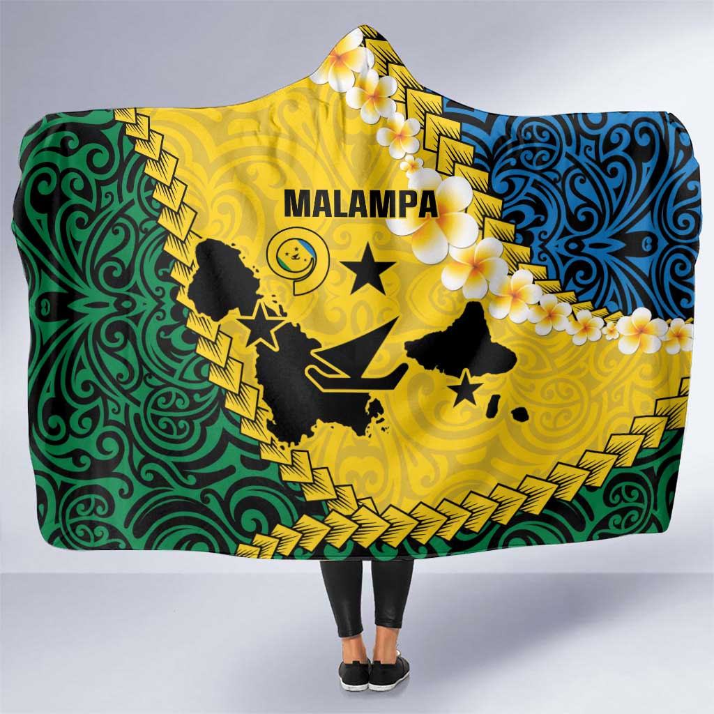 Malampa Province Hooded Blanket Vanuatu Map - Plumeria Flag Color