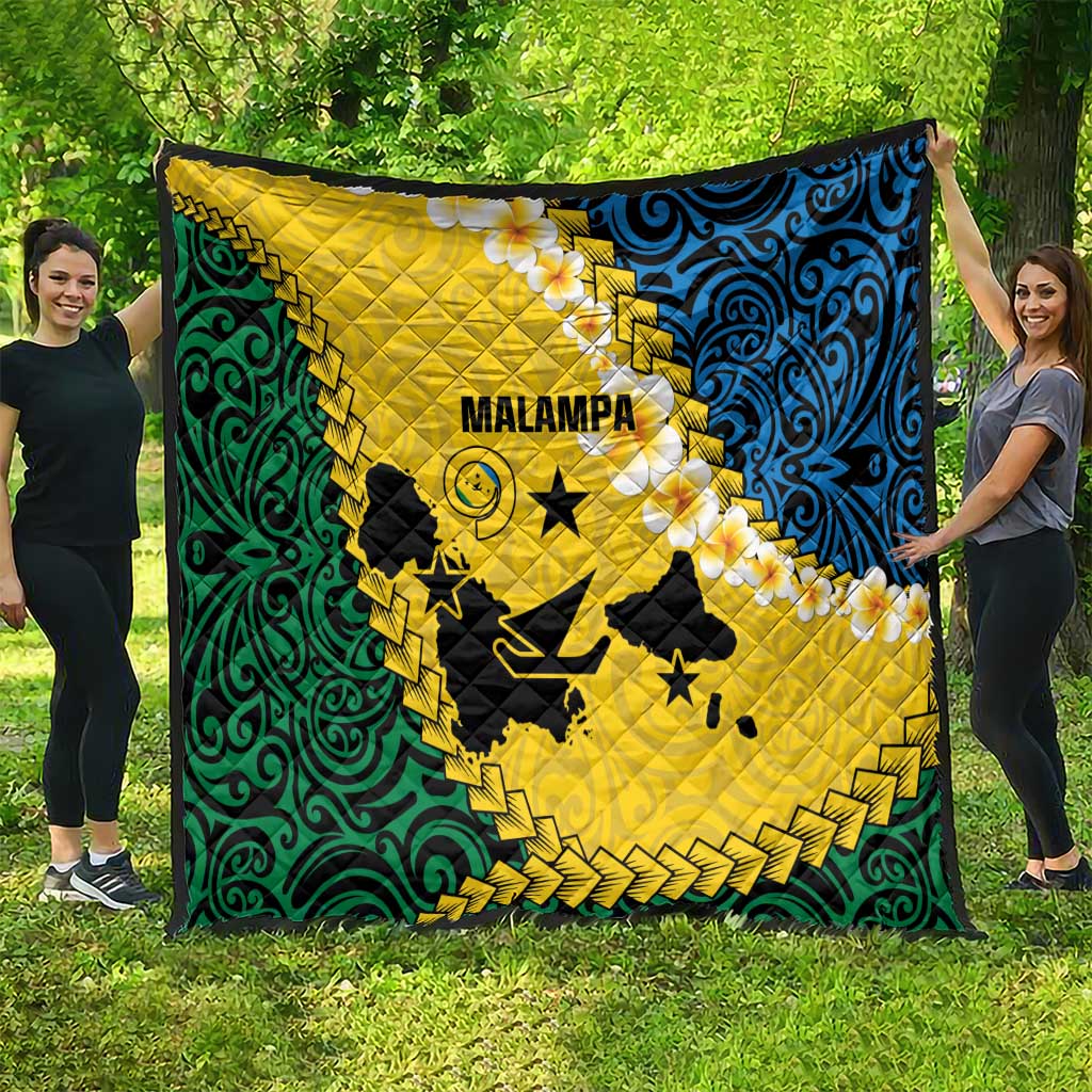 Malampa Province Quilt Vanuatu Map - Plumeria Flag Color LT14 - Polynesian Pride