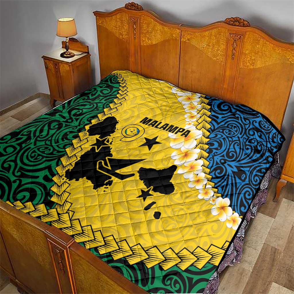 Malampa Province Quilt Vanuatu Map - Plumeria Flag Color LT14 - Polynesian Pride