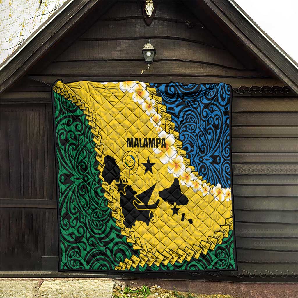 Malampa Province Quilt Vanuatu Map - Plumeria Flag Color LT14 - Polynesian Pride