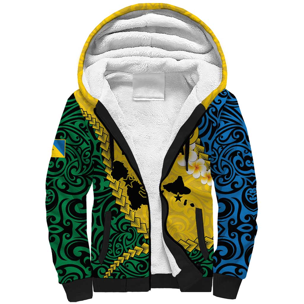 Malampa Province Sherpa Hoodie Vanuatu Map - Plumeria Flag Color