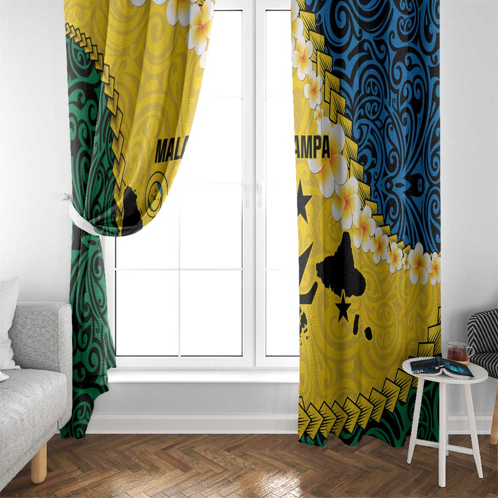 Malampa Province Window Curtain Vanuatu Map - Plumeria Flag Color
