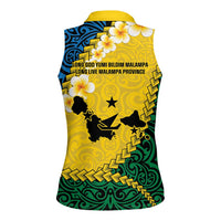 Malampa Province Women Sleeveless Polo Shirt Vanuatu Map - Plumeria Flag Color LT14 - Polynesian Pride