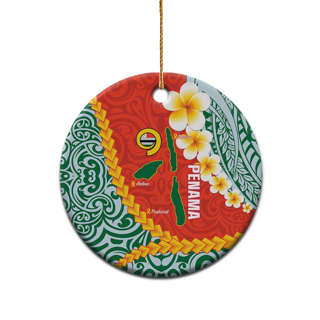 Penama Province Ceramic Ornament Vanuatu Map - Plumeria Flag Color