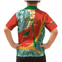 Penama Province Family Matching Mermaid Dress and Hawaiian Shirt Vanuatu Map - Plumeria Flag Color LT14 - Polynesian Pride