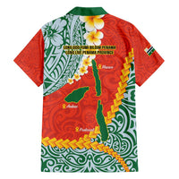 Penama Province Family Matching Off Shoulder Maxi Dress and Hawaiian Shirt Vanuatu Map - Plumeria Flag Color LT14 - Polynesian Pride