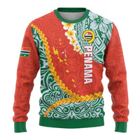 Penama Province Ugly Christmas Sweater Vanuatu Map - Plumeria Flag Color