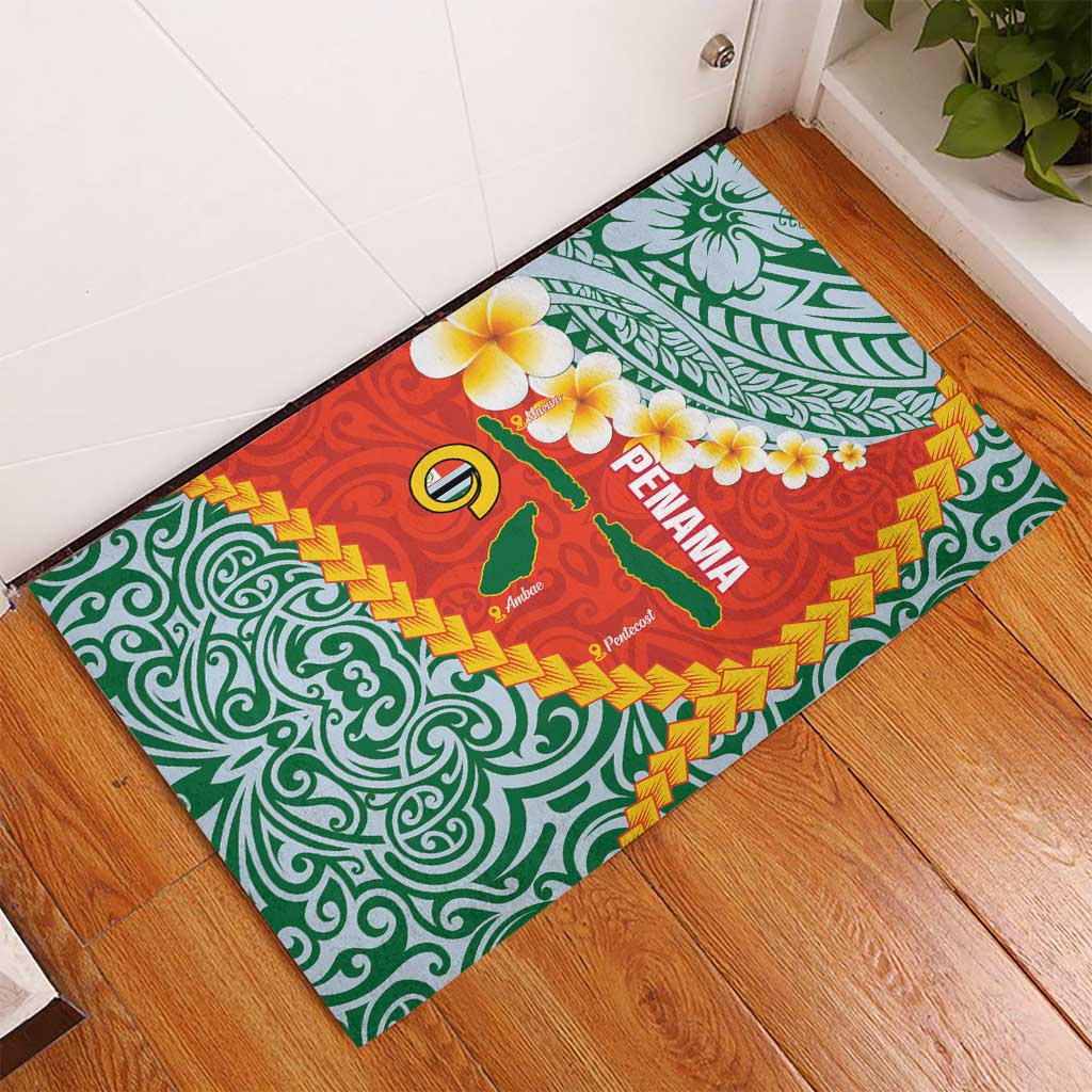 Penama Province Rubber Doormat Vanuatu Map - Plumeria Flag Color LT14 - Polynesian Pride