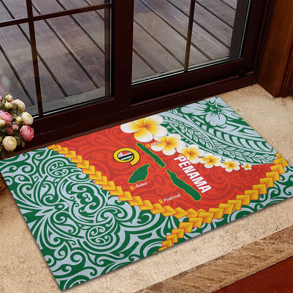 Penama Province Rubber Doormat Vanuatu Map - Plumeria Flag Color LT14 - Polynesian Pride