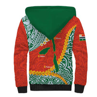 Penama Province Sherpa Hoodie Vanuatu Map - Plumeria Flag Color