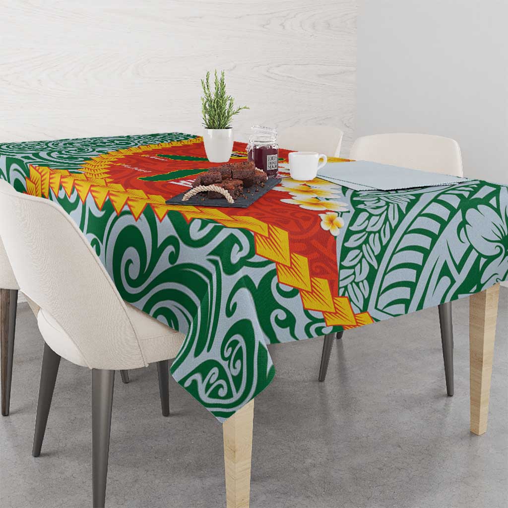 Penama Province Tablecloth Vanuatu Map - Plumeria Flag Color LT14 - Polynesian Pride