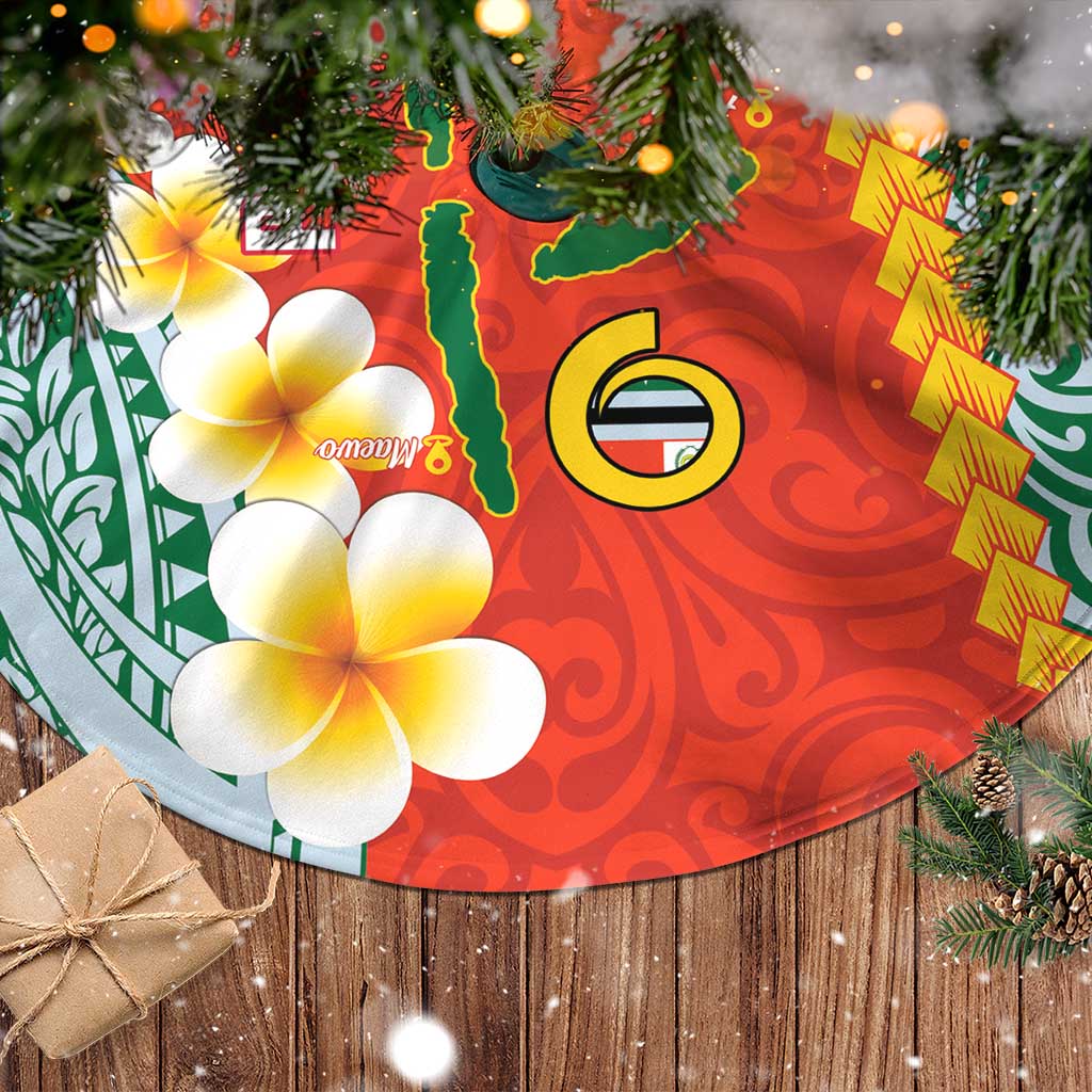 Penama Province Tree Skirt Vanuatu Map - Plumeria Flag Color LT14 - Polynesian Pride