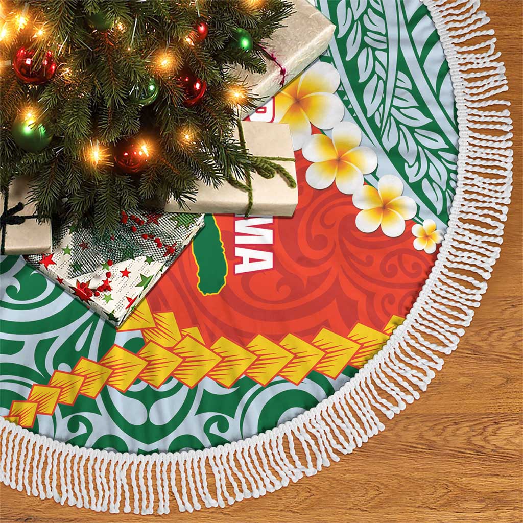Penama Province Tree Skirt Vanuatu Map - Plumeria Flag Color LT14 - Polynesian Pride