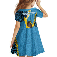 Sanma Province Family Matching Off Shoulder Short Dress and Hawaiian Shirt Vanuatu Pattern Myna Bird - Plumeria Flag Color LT14 - Polynesian Pride
