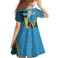 Sanma Province Family Matching Summer Maxi Dress and Hawaiian Shirt Vanuatu Pattern Myna Bird - Plumeria Flag Color LT14 - Polynesian Pride