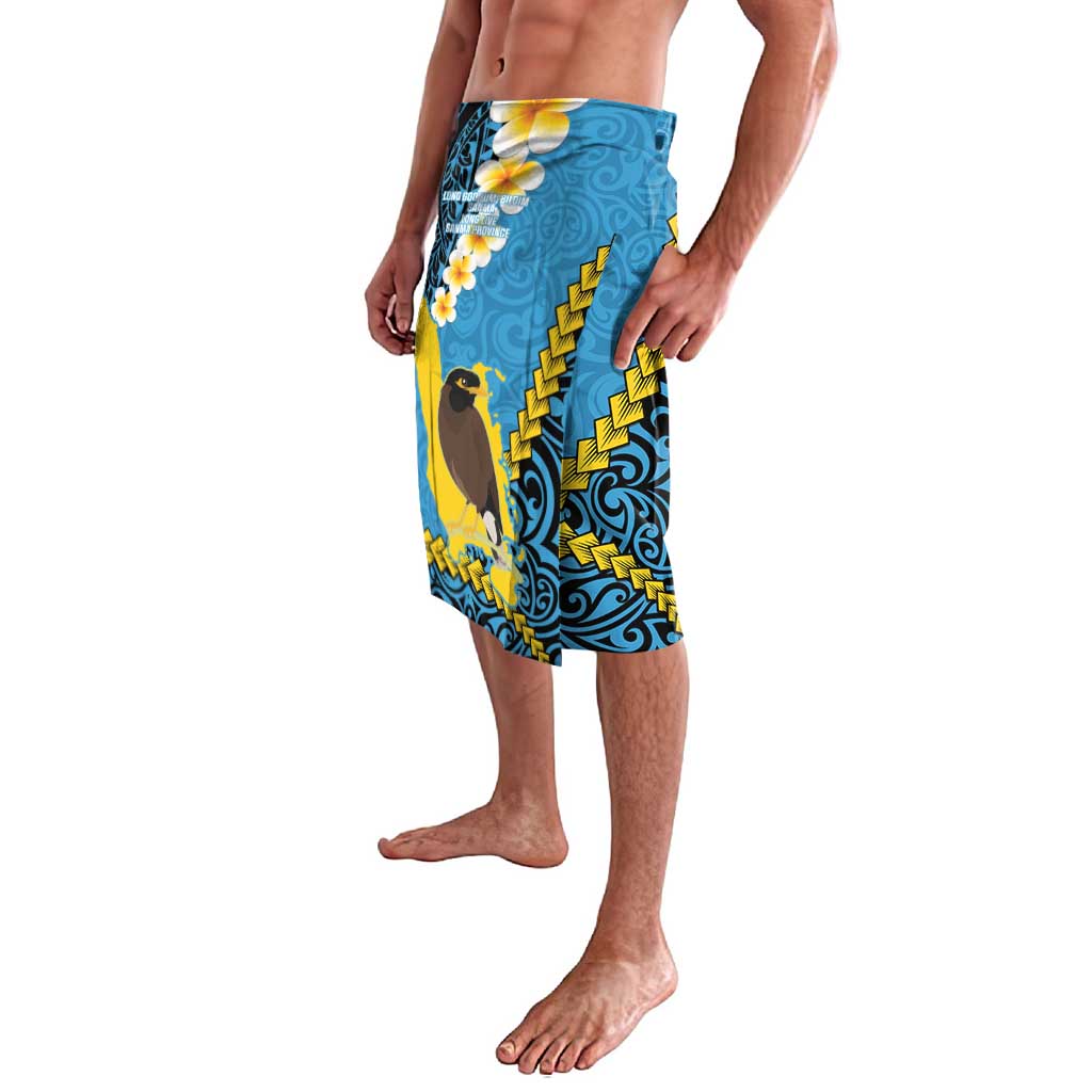 Sanma Province Lavalava Vanuatu Pattern Myna Bird - Plumeria Flag Color