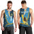 Sanma Province Men Tank Top Vanuatu Pattern Myna Bird - Plumeria Flag Color