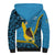 Sanma Province Sherpa Hoodie Vanuatu Pattern Myna Bird - Plumeria Flag Color