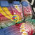 Shefa Province Back Car Seat Cover Vanuatu Pattern Map - Plumeria Flag Color