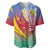 Shefa Province Baseball Jersey Vanuatu Pattern Map - Plumeria Flag Color