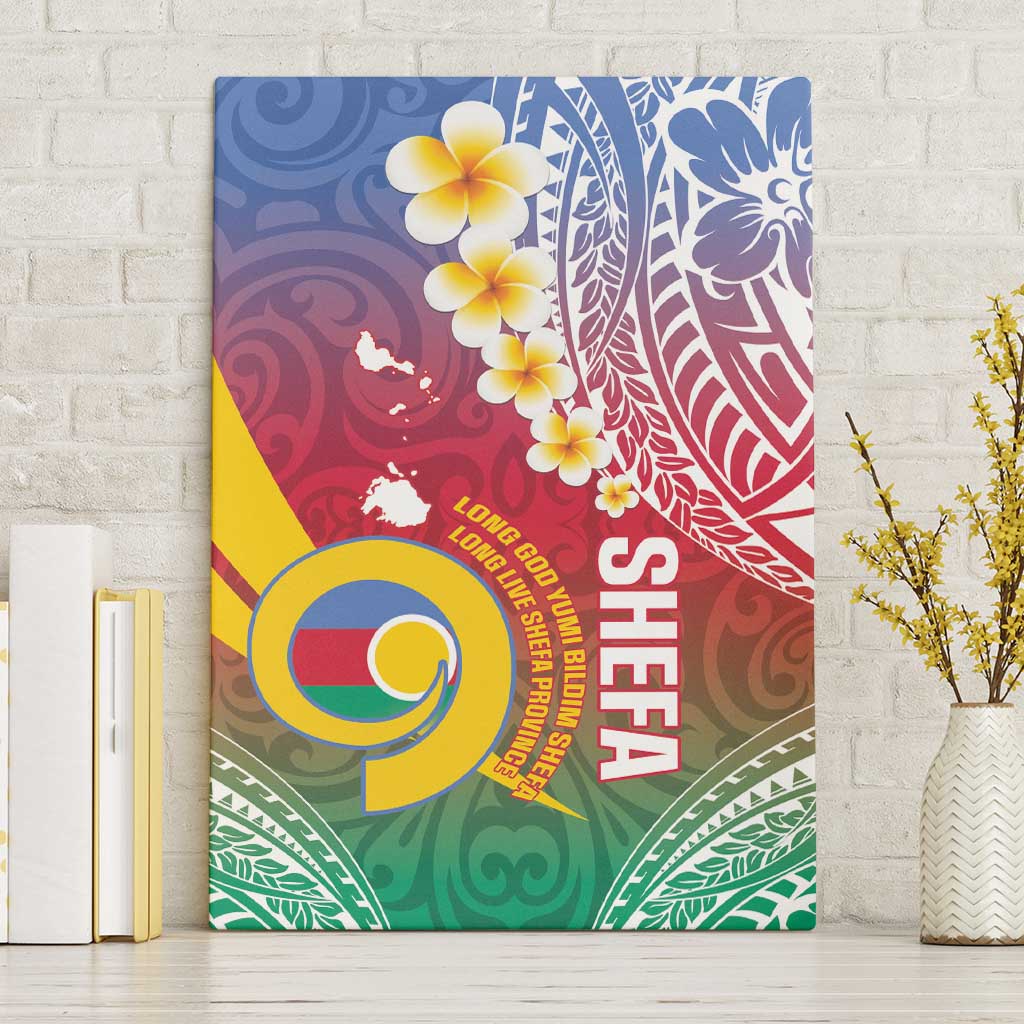 Shefa Province Canvas Wall Art Vanuatu Pattern Map - Plumeria Flag Color