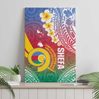 Shefa Province Canvas Wall Art Vanuatu Pattern Map - Plumeria Flag Color