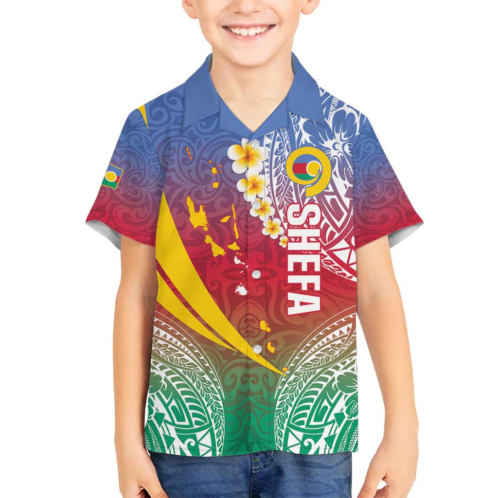 Shefa Province Family Matching Tank Maxi Dress and Hawaiian Shirt Vanuatu Pattern Map - Plumeria Flag Color LT14 Son's Shirt Red - Polynesian Pride