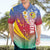 Shefa Province Hawaiian Shirt Vanuatu Pattern Map - Plumeria Flag Color