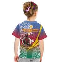 Shefa Province Kid T Shirt Vanuatu Pattern Map - Plumeria Flag Color LT14 - Polynesian Pride