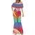 Shefa Province Mermaid Dress Vanuatu Pattern Map - Plumeria Flag Color