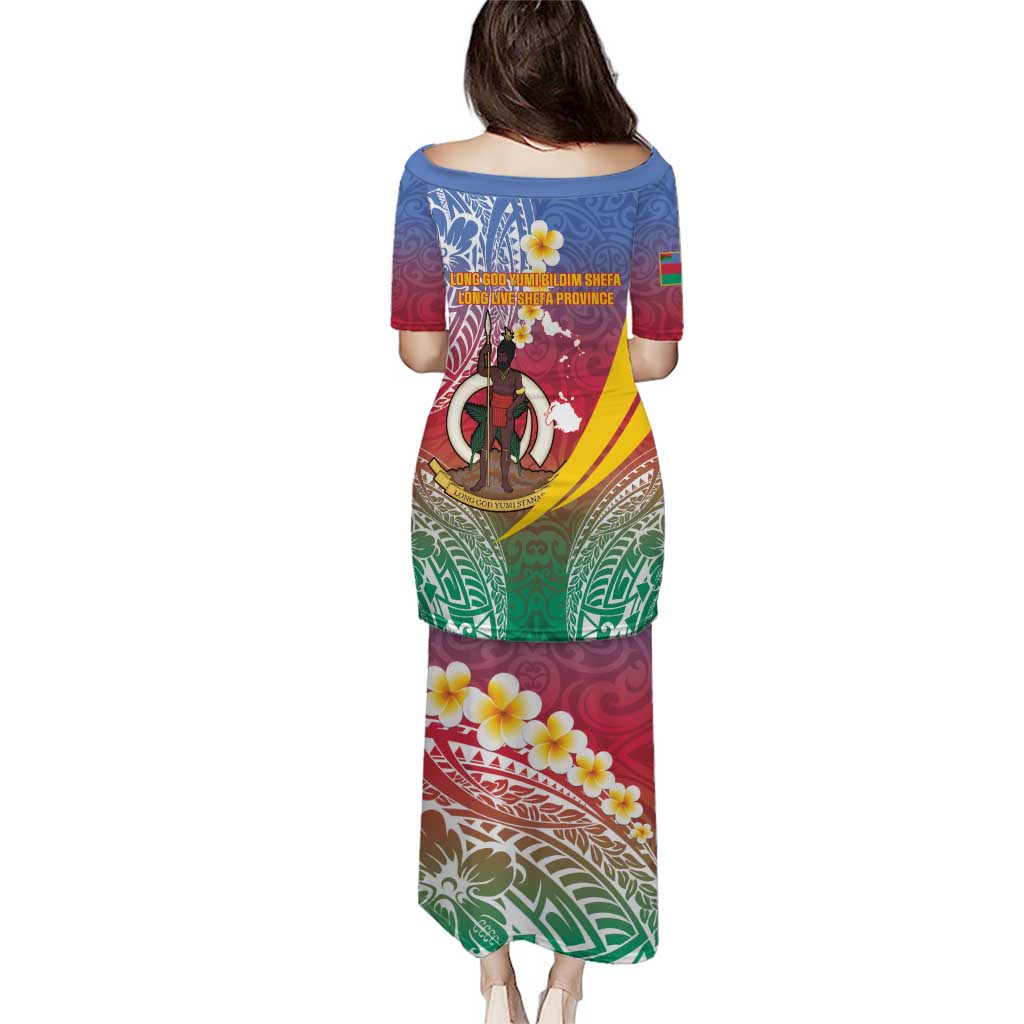 Shefa Province Puletasi Vanuatu Pattern Map - Plumeria Flag Color