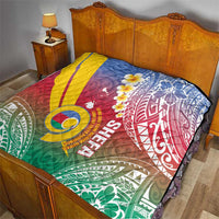 Shefa Province Quilt Vanuatu Pattern Map - Plumeria Flag Color LT14 - Polynesian Pride