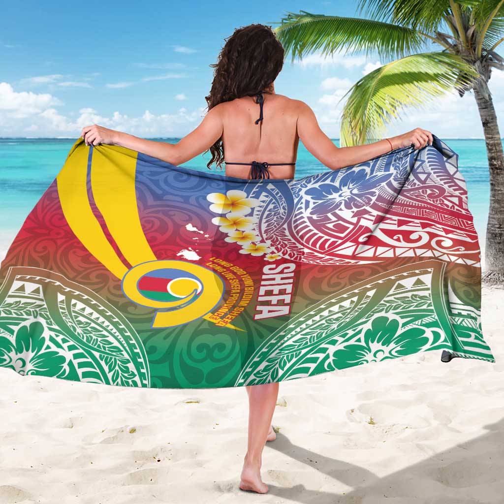 Shefa Province Sarong Vanuatu Pattern Map - Plumeria Flag Color LT14 - Polynesian Pride