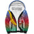 Shefa Province Sherpa Hoodie Vanuatu Pattern Map - Plumeria Flag Color