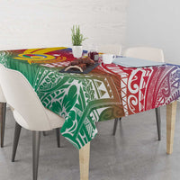 Shefa Province Tablecloth Vanuatu Pattern Map - Plumeria Flag Color LT14 - Polynesian Pride