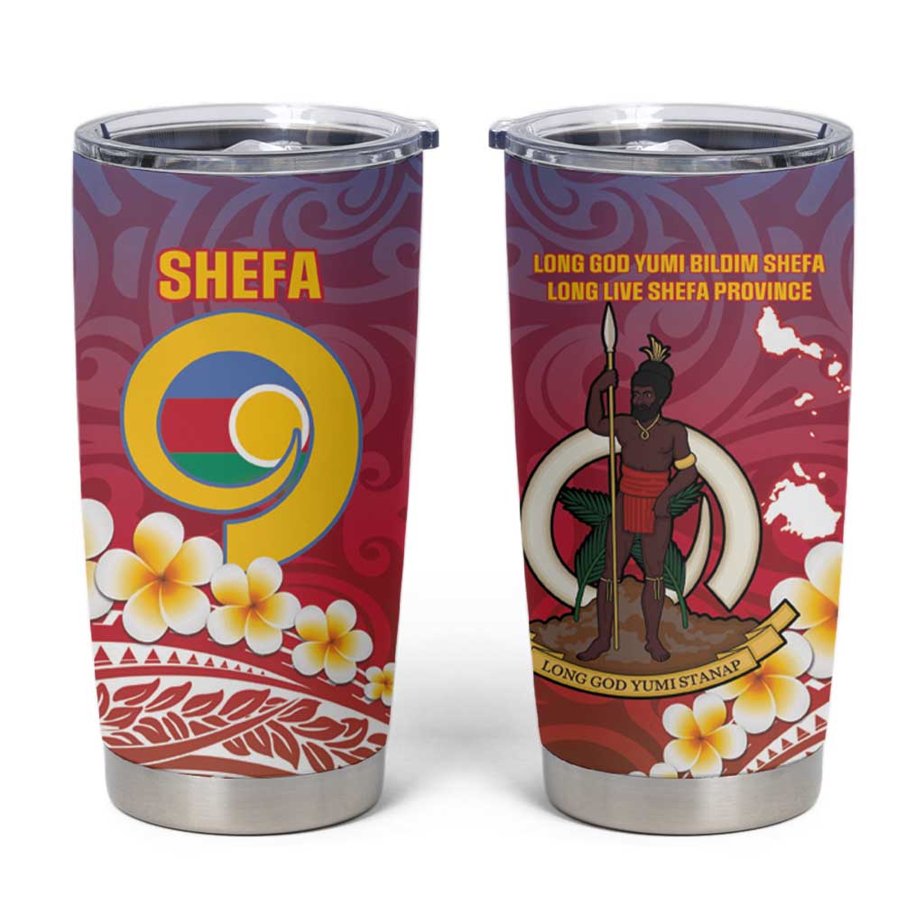 Shefa Province Tumbler Cup Vanuatu Pattern Map With Plumeria Flag Color