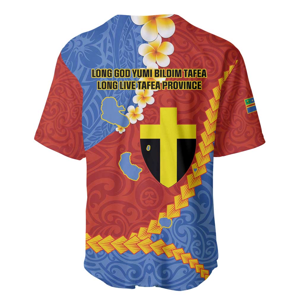 Tafea Province Baseball Jersey Vanuatu Pattern Map - Plumeria Flag Color LT14 - Polynesian Pride