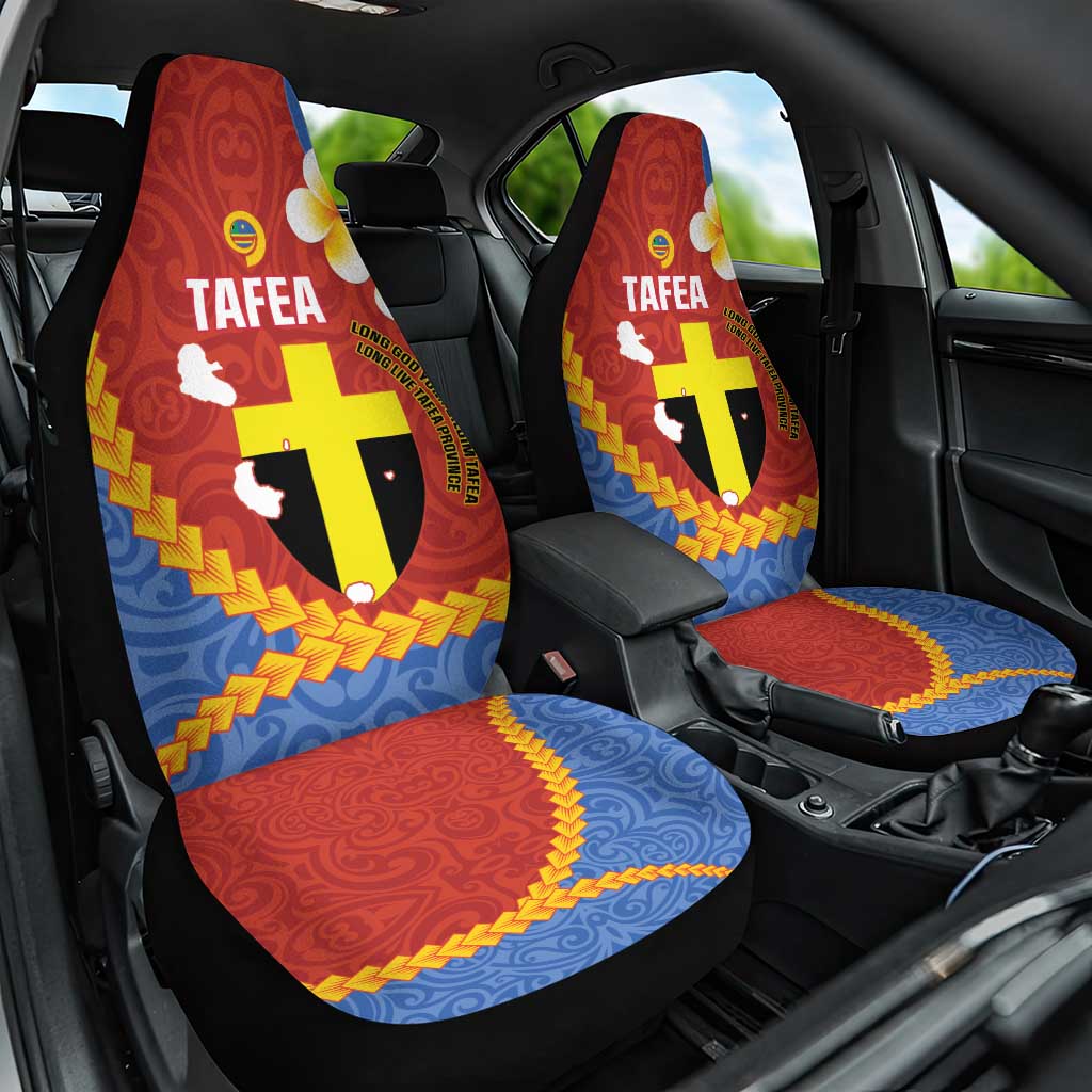 Tafea Province Car Seat Cover Vanuatu Pattern Map - Plumeria Flag Color