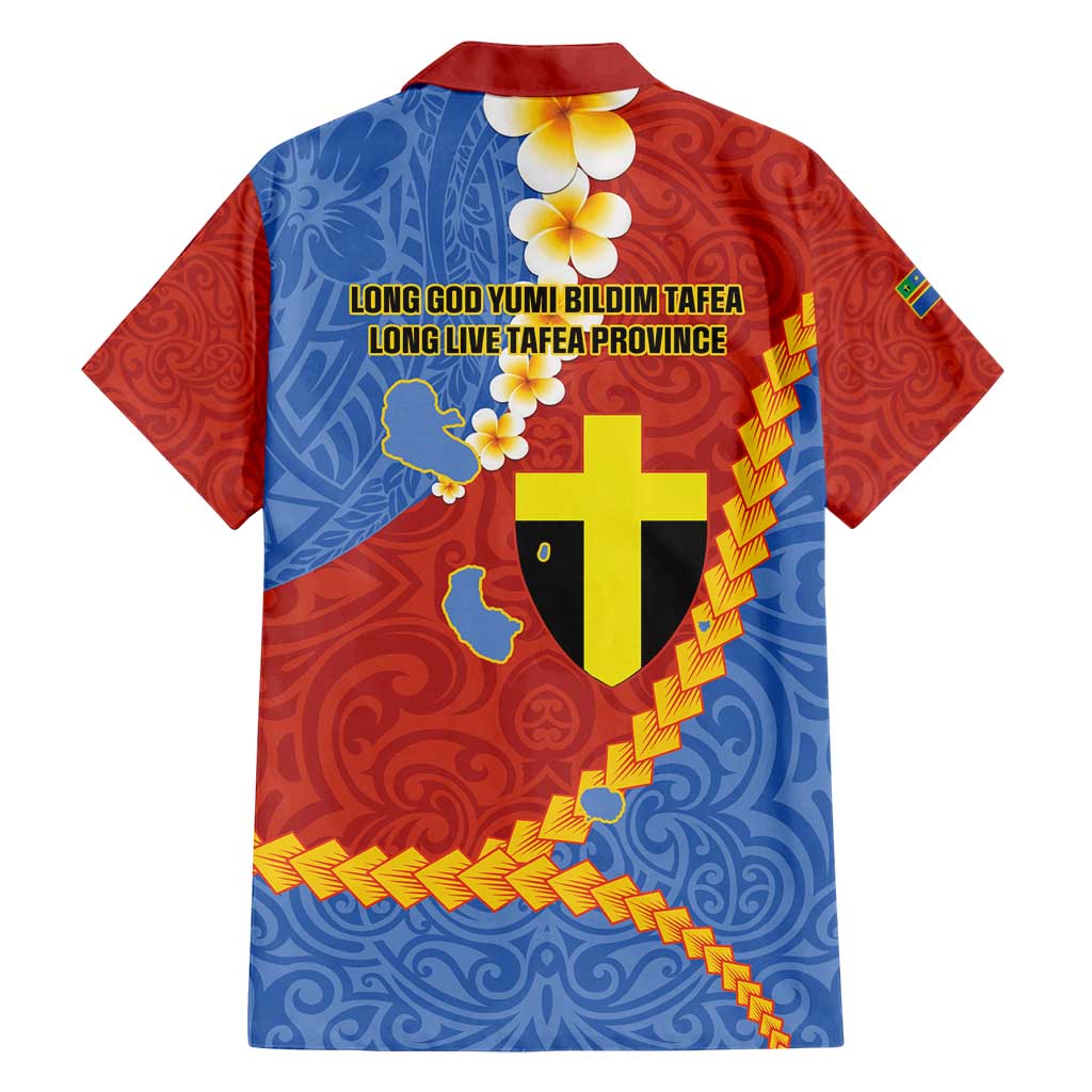 Tafea Province Family Matching Long Sleeve Bodycon Dress and Hawaiian Shirt Vanuatu Pattern Map - Plumeria Flag Color