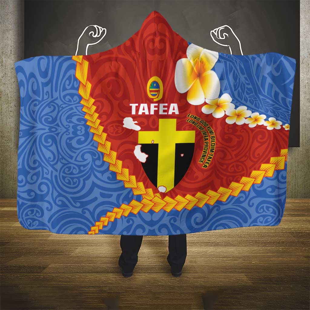 Tafea Province Hooded Blanket Vanuatu Pattern Map - Plumeria Flag Color