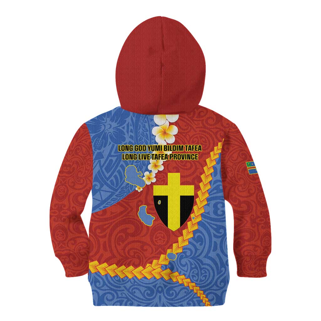 Tafea Province Kid Hoodie Vanuatu Pattern Map - Plumeria Flag Color