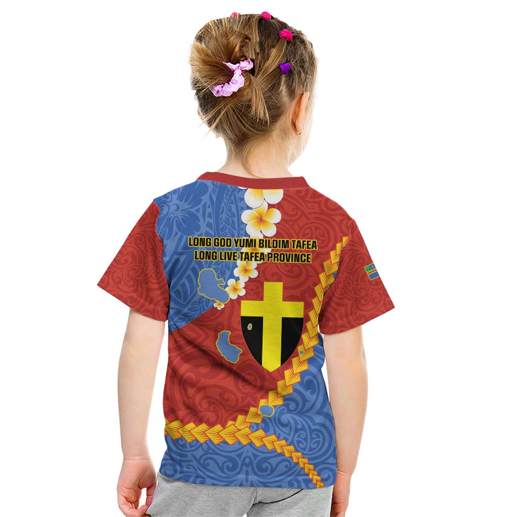 Tafea Province Kid T Shirt Vanuatu Pattern Map - Plumeria Flag Color LT14 - Polynesian Pride
