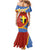 Tafea Province Mermaid Dress Vanuatu Pattern Map - Plumeria Flag Color