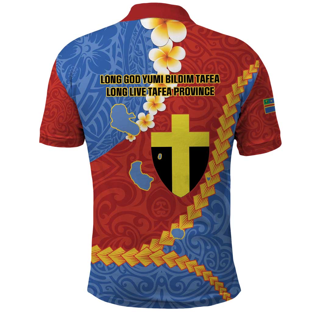 Tafea Province Polo Shirt Vanuatu Pattern Map - Plumeria Flag Color