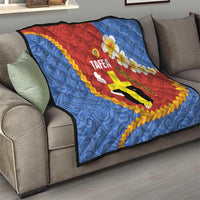 Tafea Province Quilt Vanuatu Pattern Map - Plumeria Flag Color
