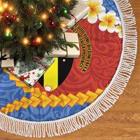Tafea Province Tree Skirt Vanuatu Pattern Map - Plumeria Flag Color LT14 - Polynesian Pride