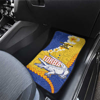 Torba Province Car Mats Vanuatu Pattern Crocodile - Plumeria Flag Color