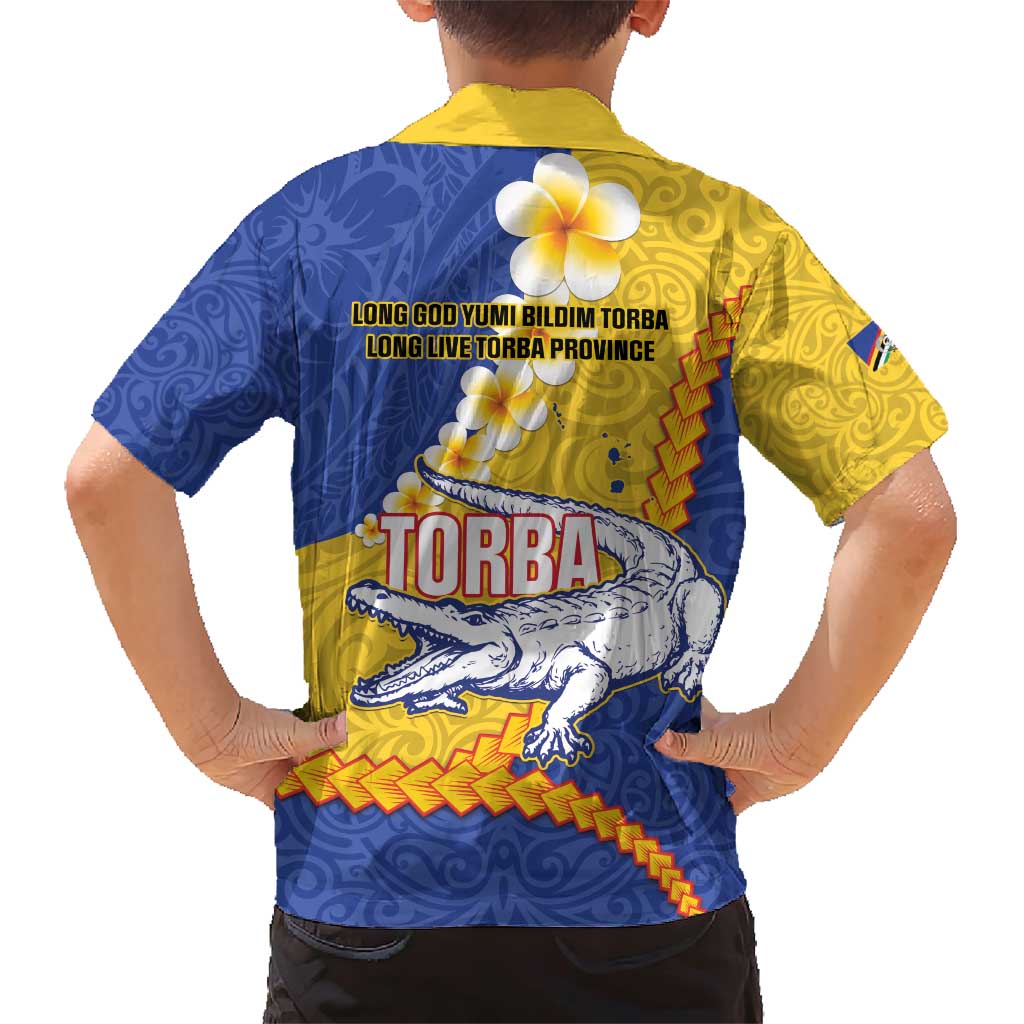 Torba Province Family Matching Short Sleeve Bodycon Dress and Hawaiian Shirt Vanuatu Pattern Crocodile - Plumeria Flag Color LT14 - Polynesian Pride