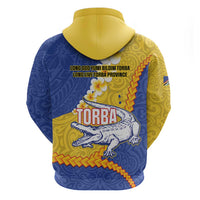 Torba Province Hoodie Vanuatu Pattern Crocodile - Plumeria Flag Color